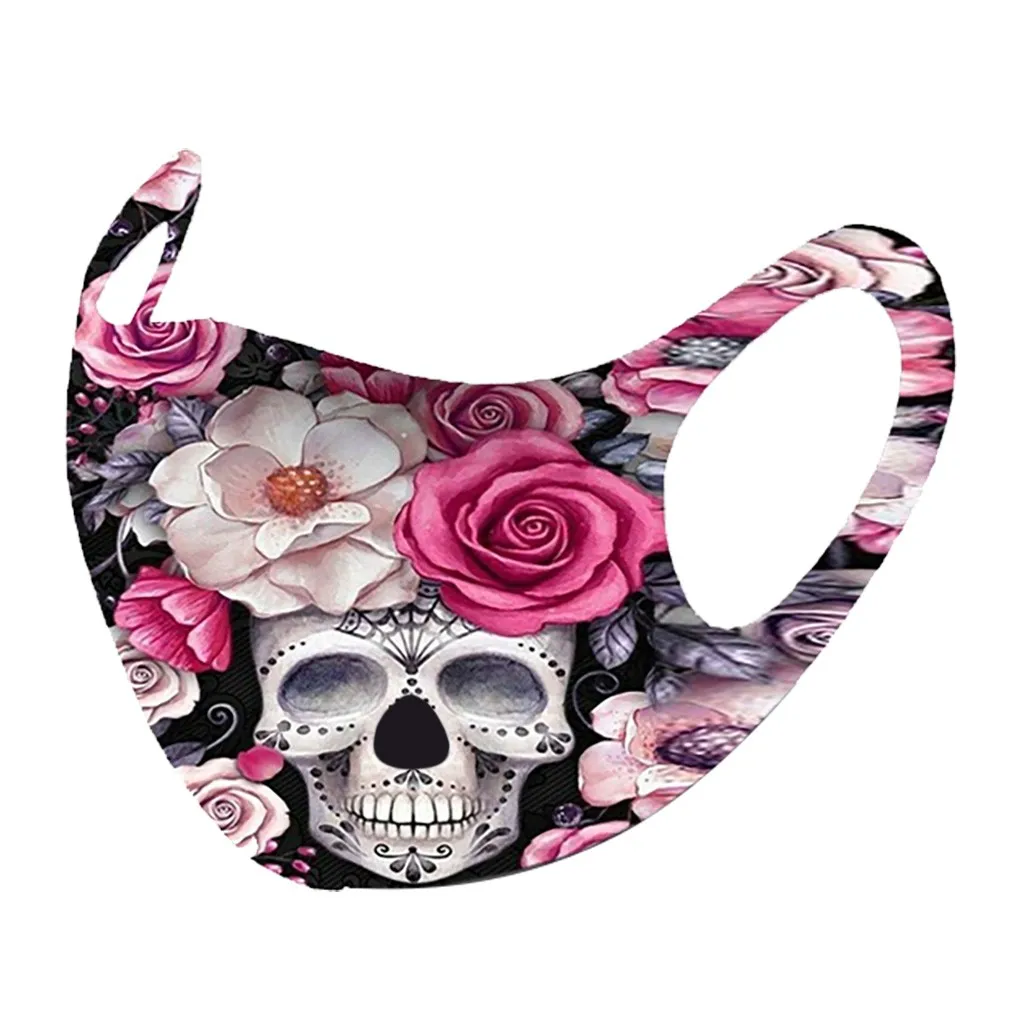 Маска для лица с рисунком призрака черепа моющаяся многоразовая маска домашней