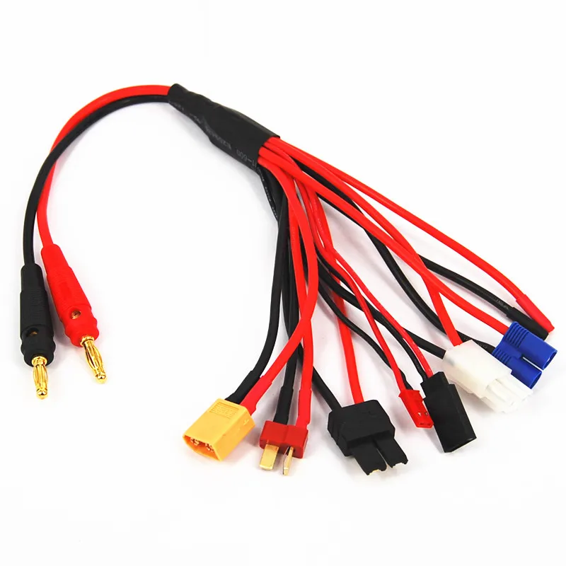 

Multifunction 8 in 1 charger adaptor 4.0mm banana to Female Tamiya/ Male Dean EC3 TRX Futaba JST XT60 For RC B6 B8 charger
