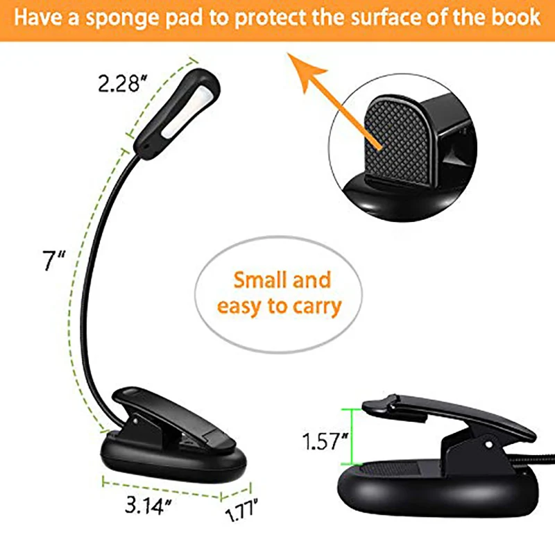 

TOP Book Light Amber Book Light Blue Light Blocking Reading Book Light Rechargeable Sleep Aid Light Warm LEDs Adjustable