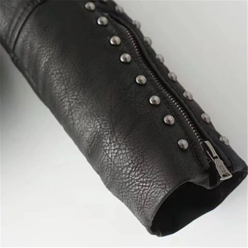 

Pu Embroidery Motorcycle Outerwear Slim Veste Manteau Spring Oversized Leather Jackets Female Autumn Leather Coat Pu Waistcoat