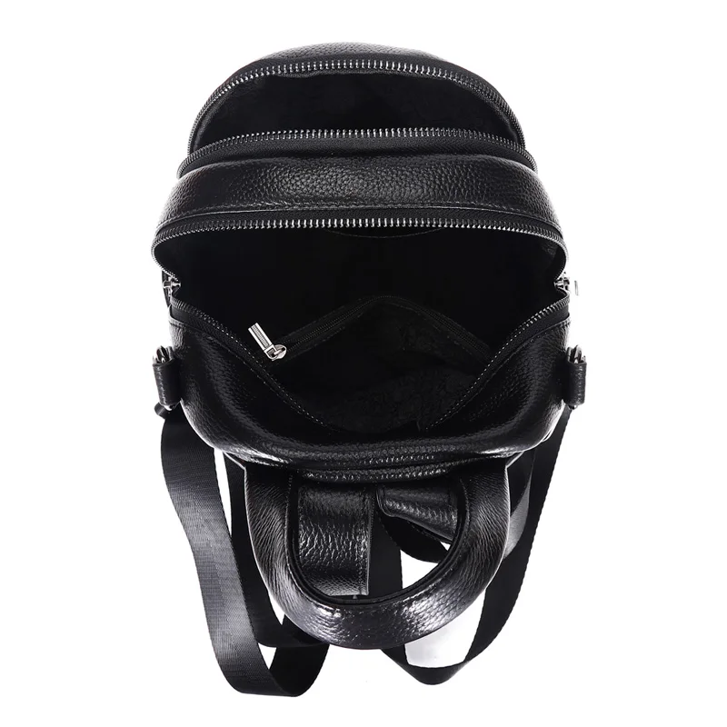 

Zency 100% Genuine Leather Fashion Women Backpack Daily Casual Travel Bag Classic Black Large Capacity Lady Knapsack Schoolbag