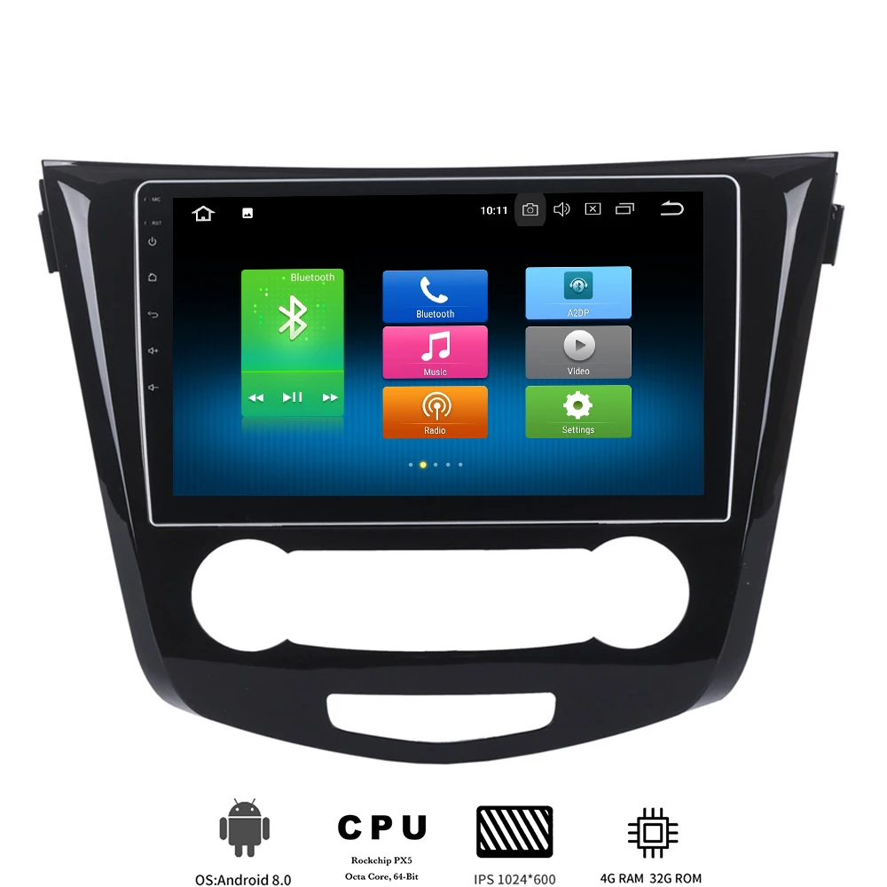 Автомобильный 1din 10," ips Android 9,0 автомобильный мультимедийный плеер для Nissan Qashqai Радио Стерео 8-Core 4 Гб+ 32 Гб встроенной gps Wi-Fi