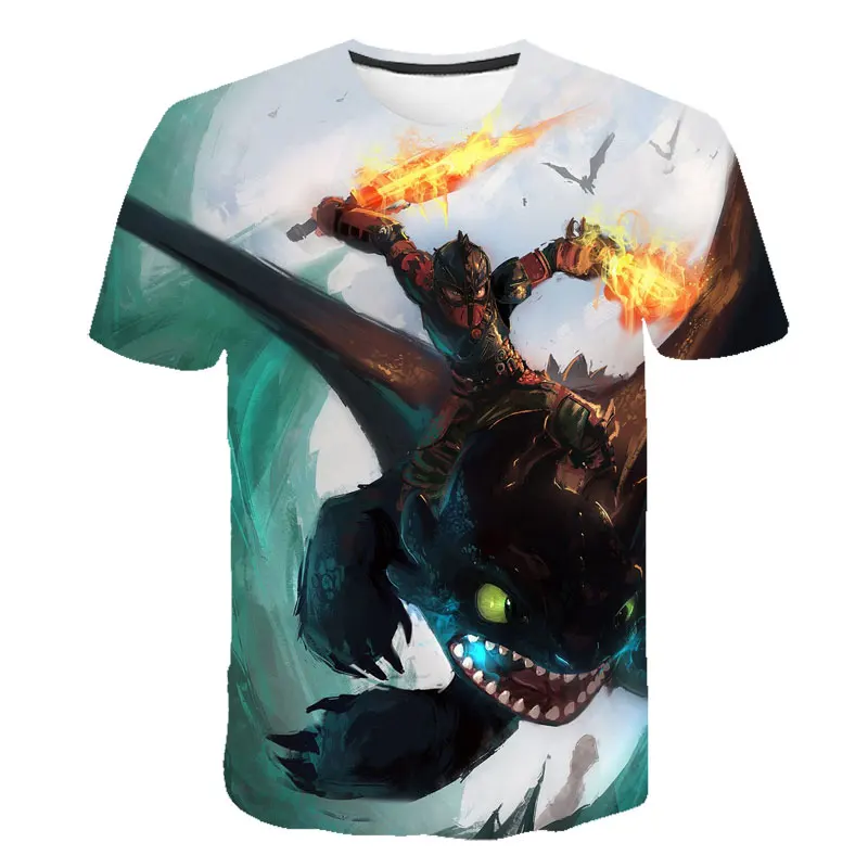 Футболка для мальчиков летняя детская футболка с 3D принтом Как приручить дракона