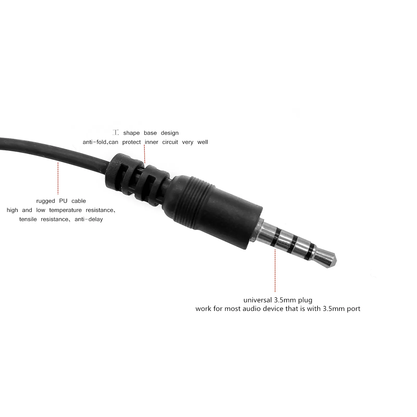 RISENKE 1pin 3.5mm Jack Cellular Covert Acoustic Throat Mic Microphone for Iphone 4s / 5 / 5c / 5s / 6 / 6 Plus Android Ipad
