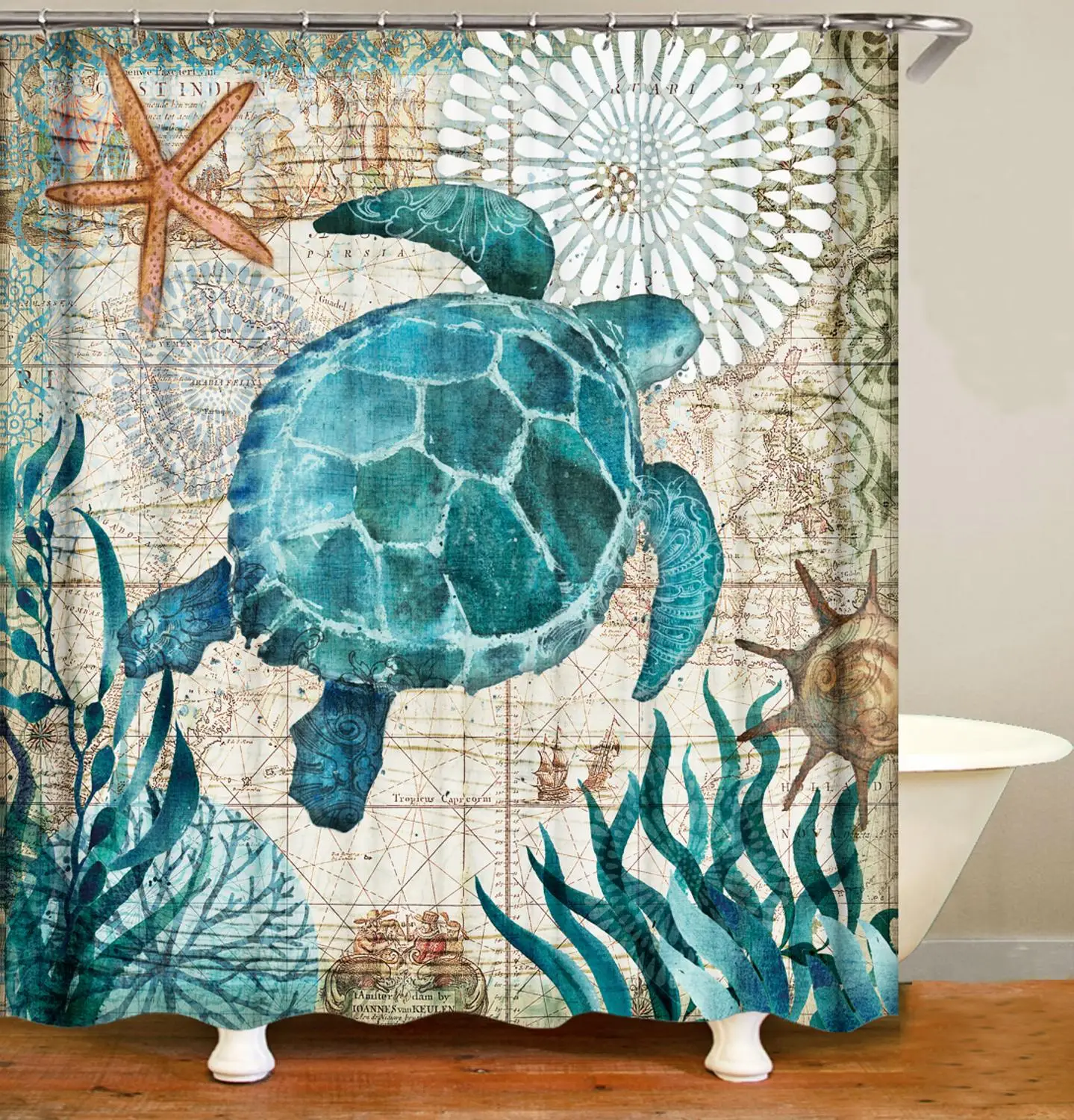 

Водонепроницаемая душевая занавеска в ванную, 72 х72 дюйма