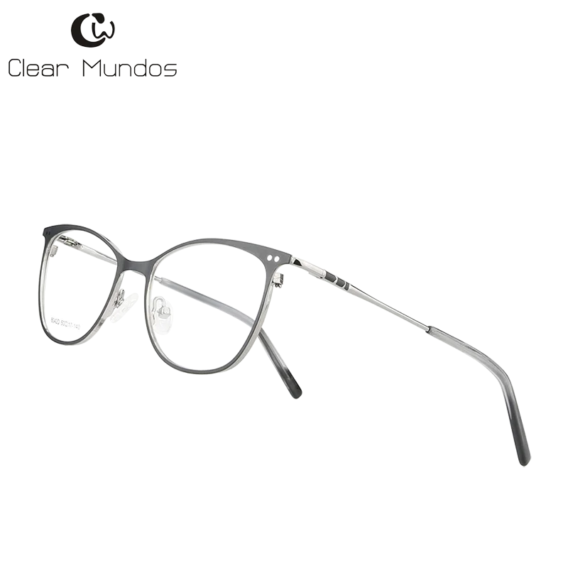 Прозрачные классические женские очки MUNDOS кошачий глаз металлические для