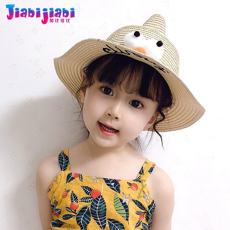 Летняя соломенная шляпа для малышей Панама ведро маленьких девочек милая