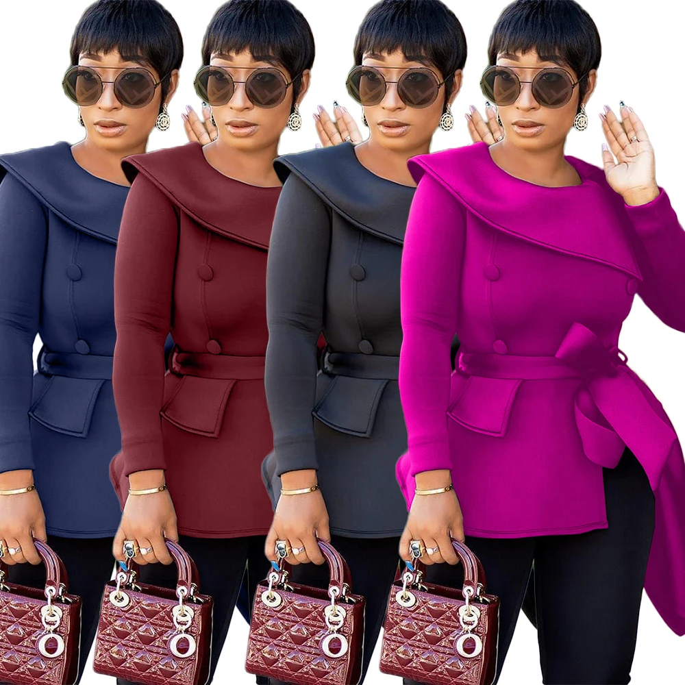 Осенне-зимняя черная Асимметричная футболка Vestidos с круглым вырезом длинным