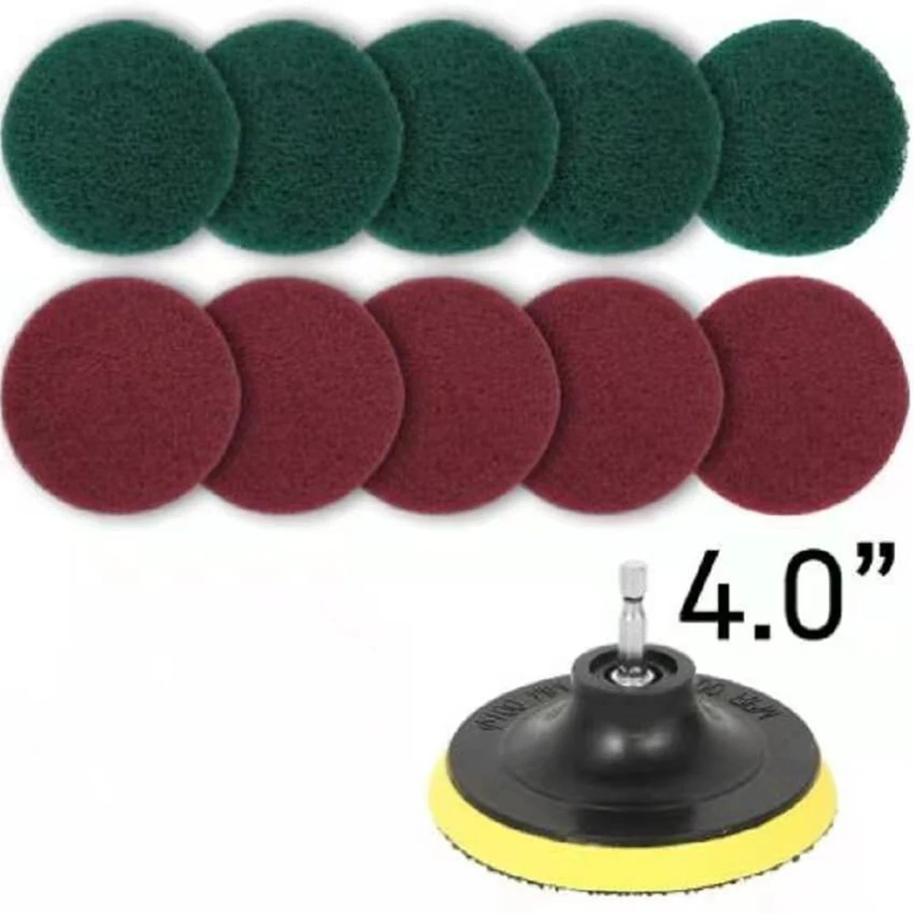 

11Pcs 100mm Angle Grinder Scouring Cloth Disc Scour Tools Car Scouring Backing Pad For Cleaning Showers Bathtubs Sinks