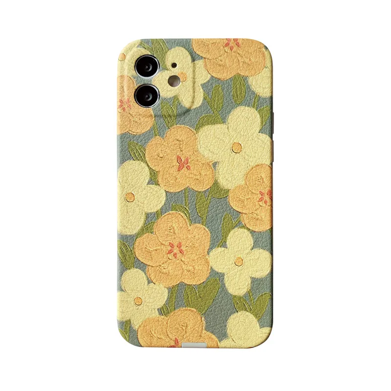 

Retro art flowers Phone Case for iPhone 12 Mini 11 Pro Max case Cute Silicone cover For iPhone XR X XS 7 8 Plus 7Plus case