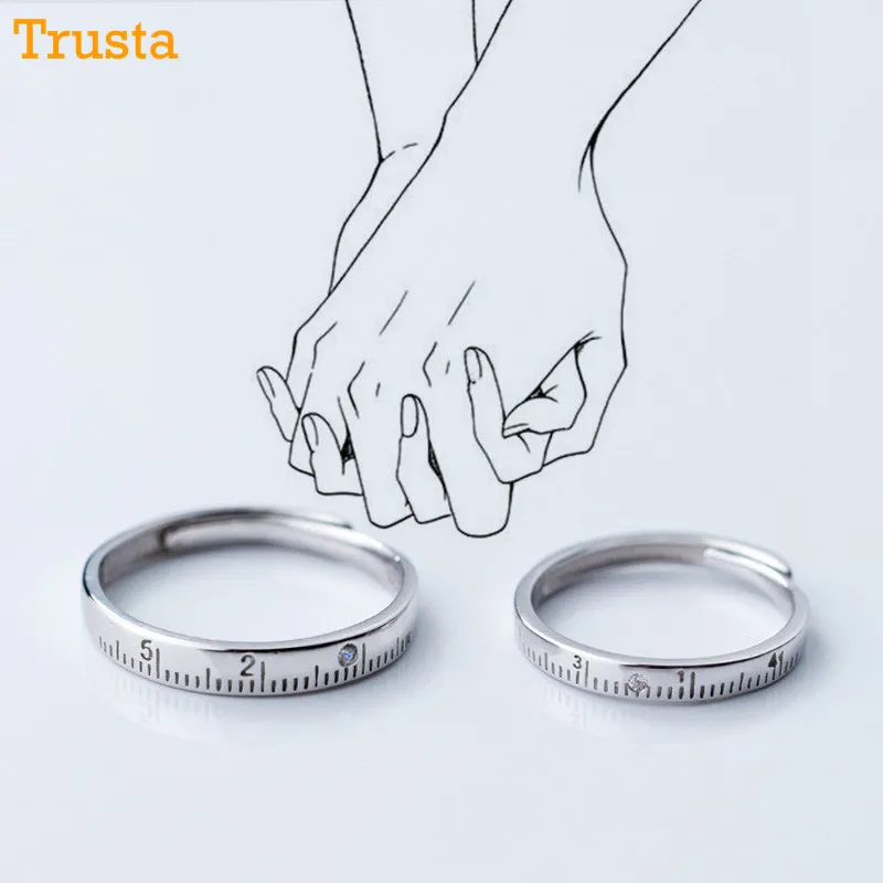 Trusta1set 2 шт. 925 пробы Серебряные ювелирные изделия Для мужчин и Для женщин Lover's кольцо будет значительным пара с надписью mom's Love подарок DS1262