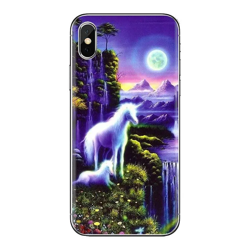 For iPhone XS Max XR X 4 4S 5 5S 5C SE 6 6S 7 8 Plus Samsung Galaxy J1 J3 J5 J7 A3 A5 Rainbow Pink Horse Puke Unicorn Case Cover |