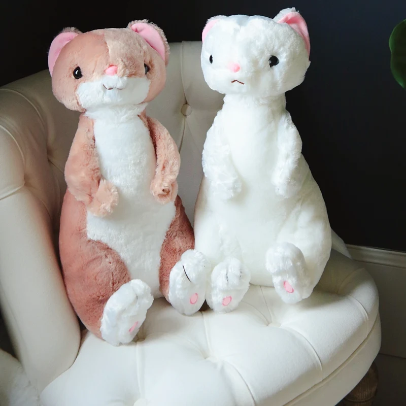 50cm Cartoon Simulation Ferret Plush Toy Soft Stuffed Animal Mustela Putorius Furo Dolls Bedroom Home Decor Kids Brithday Gift