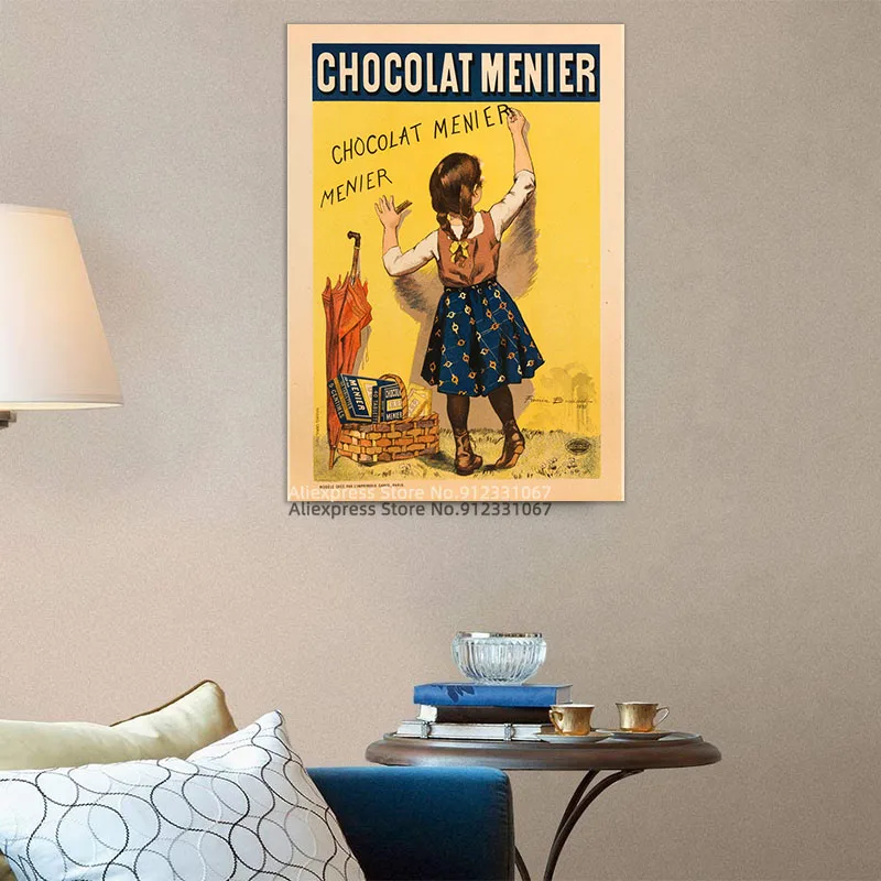 Художественная новая реклама 1800s шоколадный постер Настенный декор холст