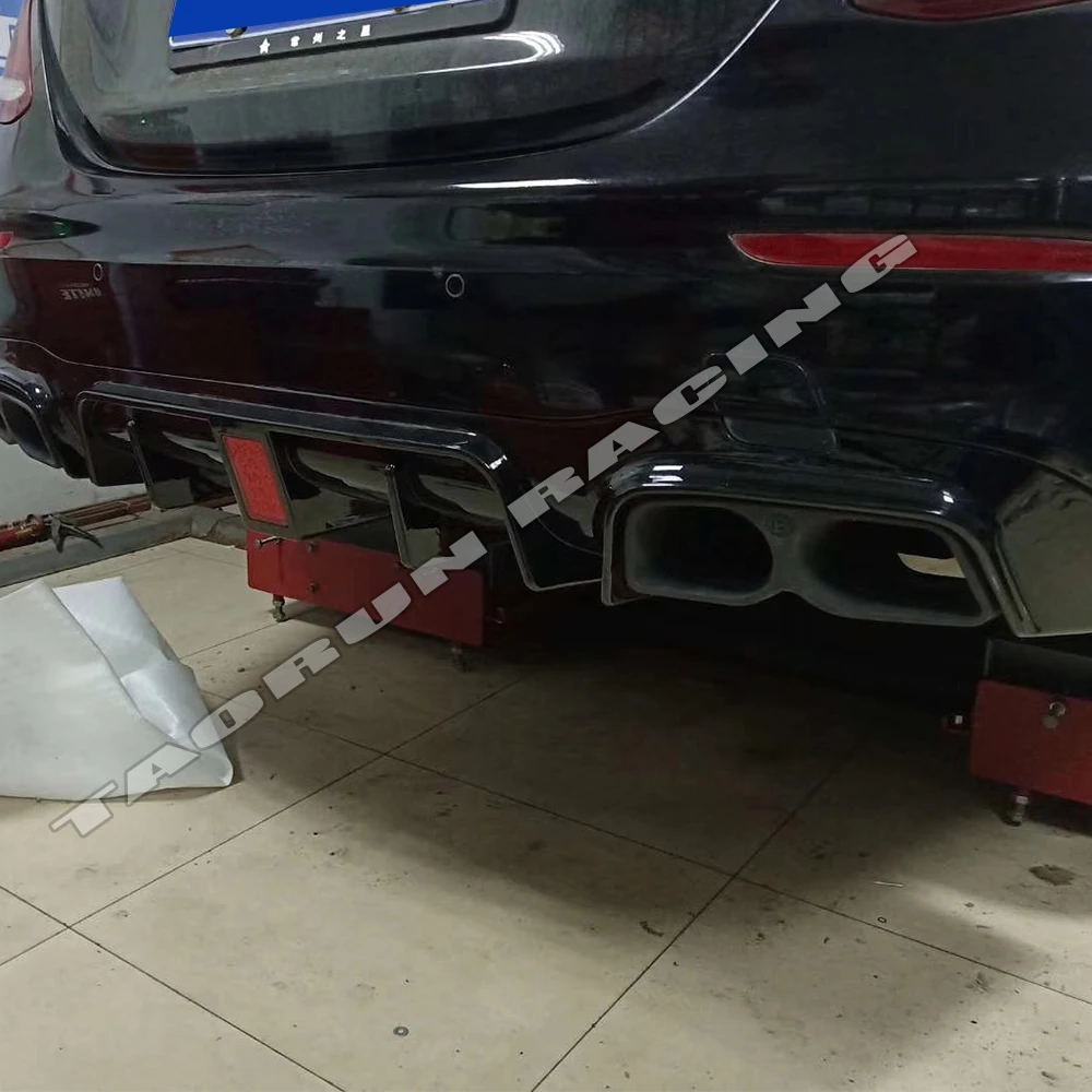 W213 B Стиль PP задний диффузор с выхлопными наконечниками для Benz W213 E200 E260 E300 E320 E43 E53 E63 4 Двери Седан с Amg посылка