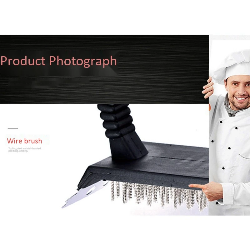 

2 Pcs Safe Wire BBQ Bruzzler Grill Brush & 1 Pair Silicone Cooking Gloves with 2 Pcs Pastry Brush