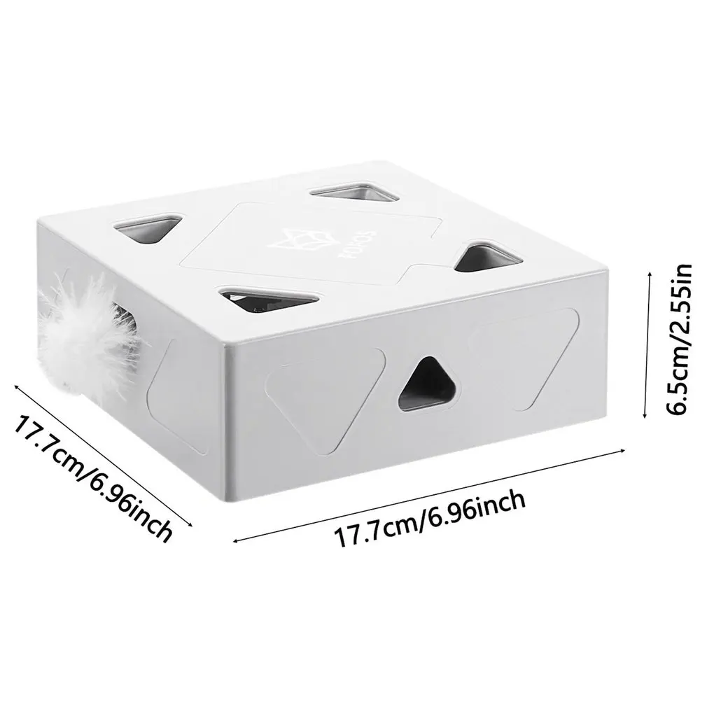 

4 AA Electric Cat Pet Toy Interactive Magic Box Smart Teasing Cat Stick Crazy Game Feather Catching Mouse Automatic Indoor Toys
