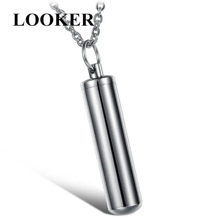 LOOKER из нержавеющей стали Урна сувенир ювелирный цилиндр флакон духов Подвески