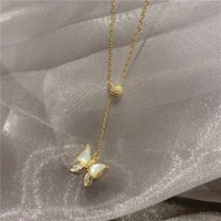 bow knot zircon long clavicle necklace for women korean fashion jewelry necklace on the neck accessories for women wholesale