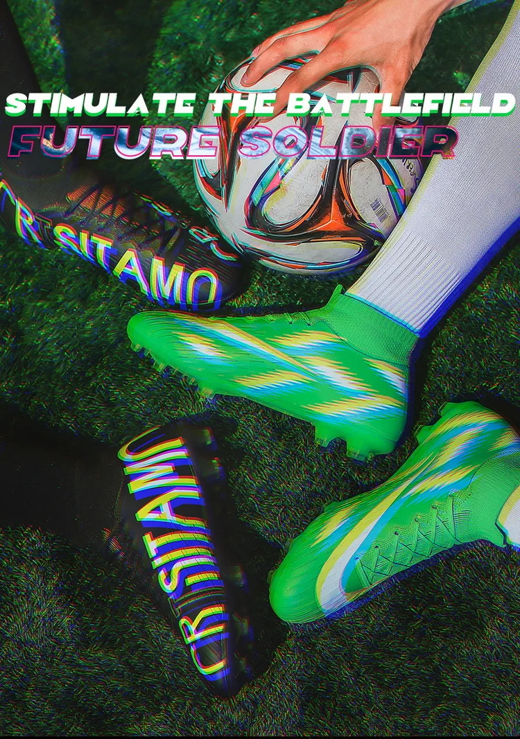 Размер 35-45 высокие футбольные бутсы обувь TF/футбольные бутсы для твёрдой площадки длинные шипы и короткие шипы мужские футбольные кроссовки