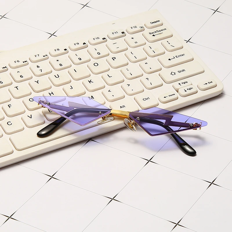 

Fashion Cat Eye Sunglasses Luxury Brand Designer Women Metal Rimless Sun glasses Lady Trend Sunglass UV400 Shades Eyewear