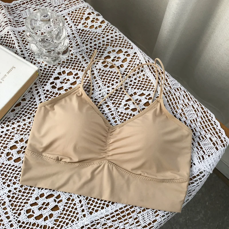 

Korean Style Cross Beauty Back Camisole Ice