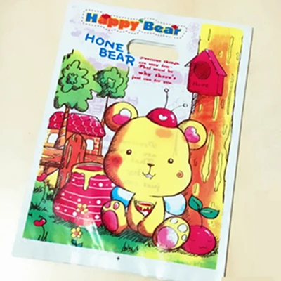 Honey bear D& P 15*20 см/20*25 см 10 шт. свадебные подарки бутик подарки упаковка для покупок пластиковые ручки сумки ювелирные изделия пластиковые пакеты для упаковки - Цвет: Honey bear