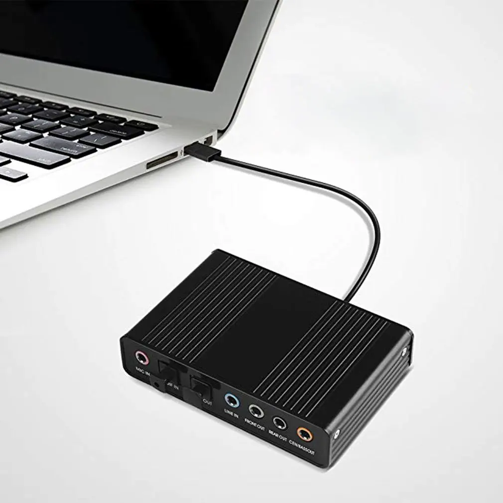 6 каналов внешняя звуковая карта USB 2,0 Внешний 5,1 объемный звук оптический S/PDIF Аудио Звуковая карта адаптер для ПК ноутбука