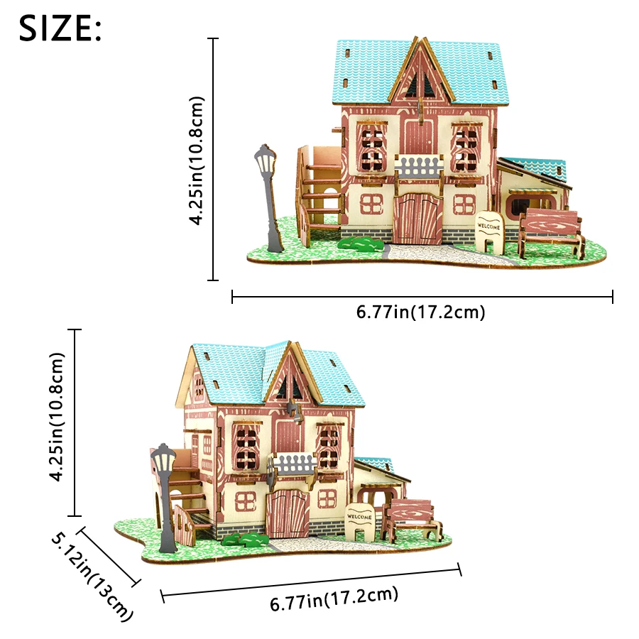 Деревянная головоломка Праздничная Вилла модель серии маленький отель 3D