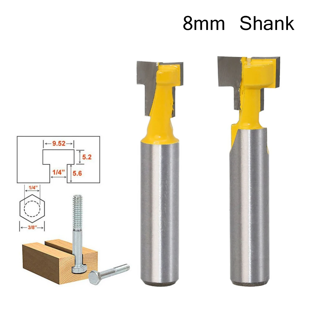 

Фреза с Т-образным пазом и шестигранным болтом, хвостовик 8 мм, 1 шт.