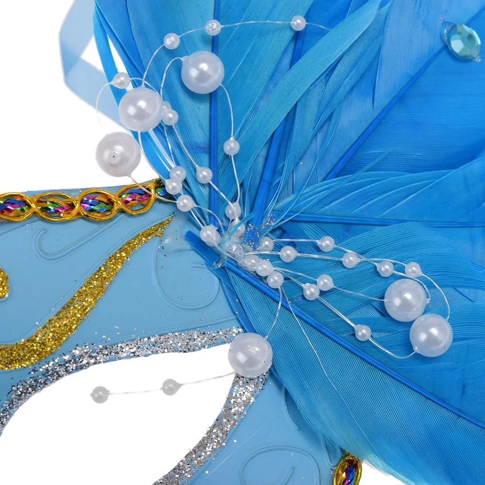 Новая маска для маскарада с искусственными перьями подарок на день рождения |