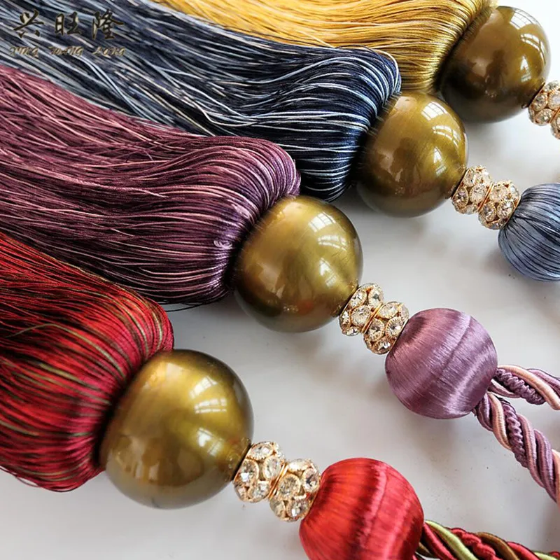 

2Pcs Curtain Tassel Brush Tower Straps Tiebacks Hanging Bind Ropes Belt Buckle Curtain Hook Holder Curtain Accessory Tieback