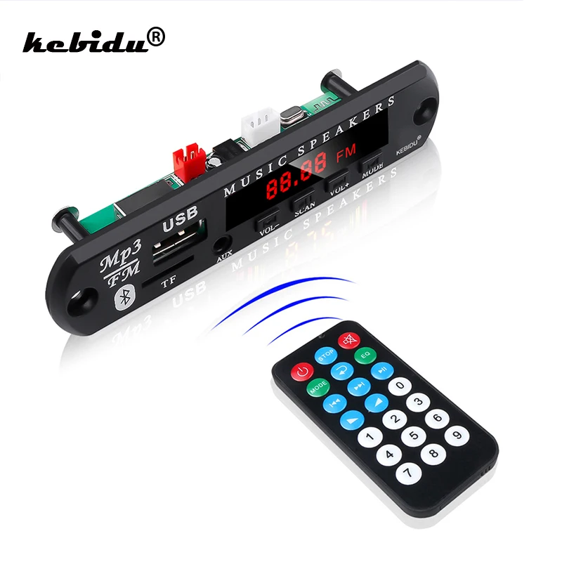 Автомобильный радиоприемник kebidu 5 В 12 Mp3 декодер панель Bluetooth 0 беспроводной FM