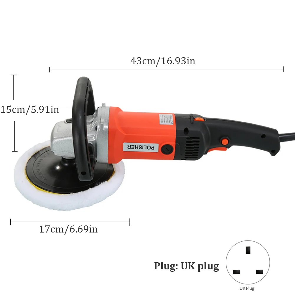 

1400W Electric 8 Variable Speed 3000rpm Car Polisher Polishing Machine Buffer Waxer Sander Auto Paint Care Tool Floor Polisher