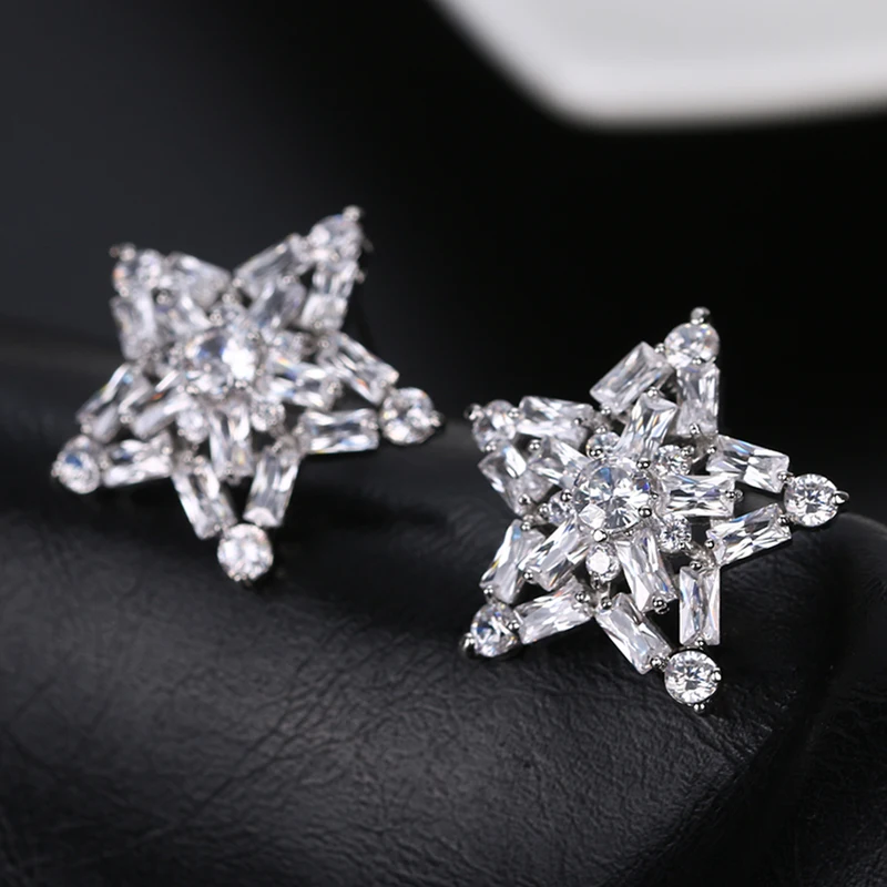 Корейские серьги блестящие циркониевые серьги-гвоздики для женщин Модная