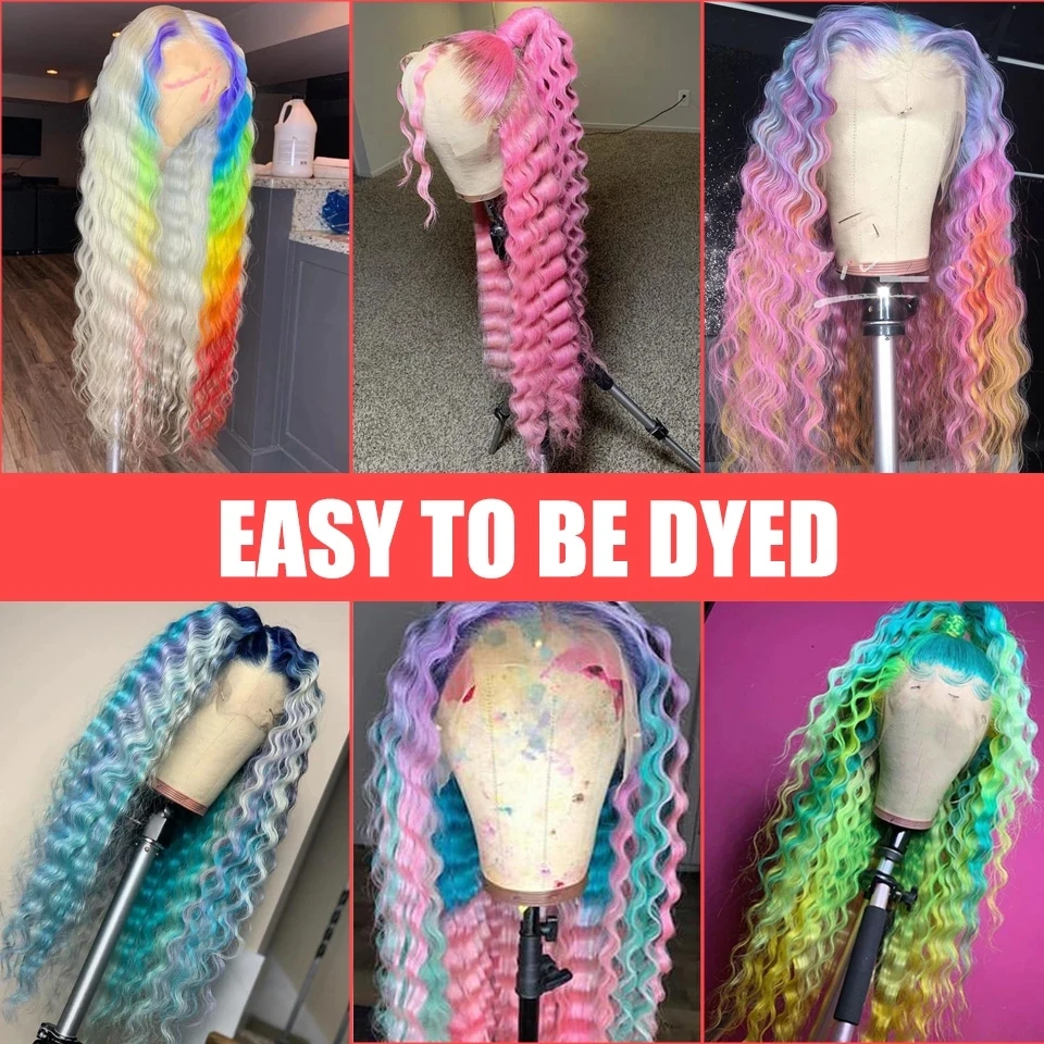 

613 Deep Curly Lace Front Wig Honey Blonde Lace Front Wigs Brazilian 613 Transparent Lace Frontal Wig Deep Wave Human Hair Wigs