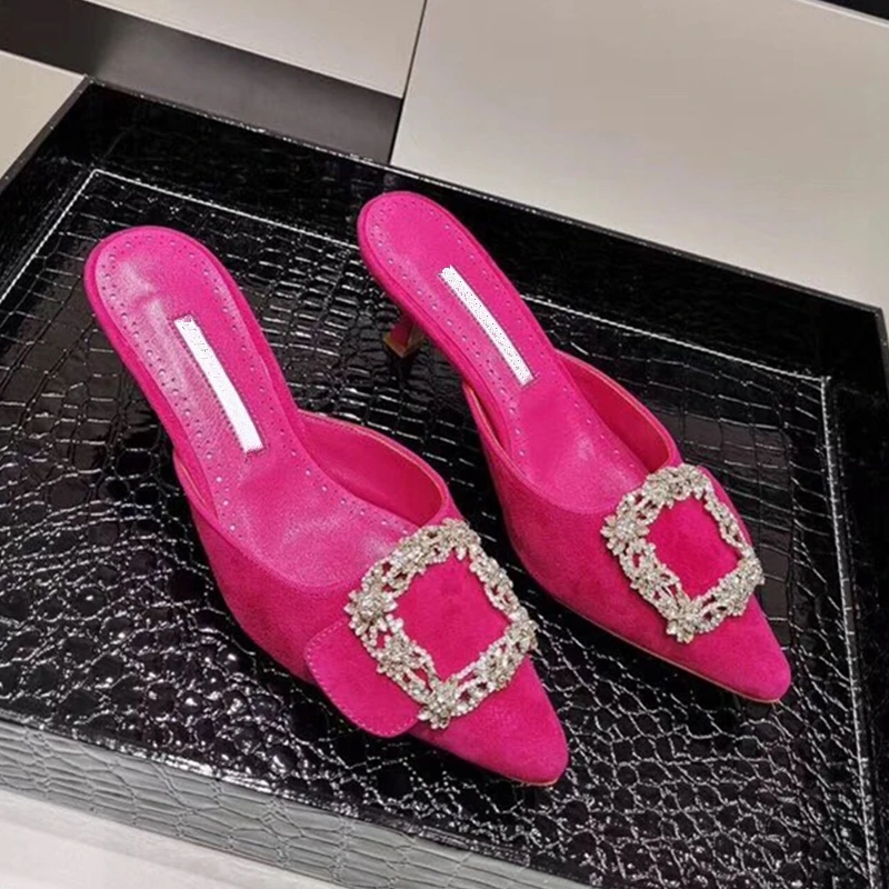 Туфли женские на высоком каблуке квадратный носок кристаллы модные кожаные