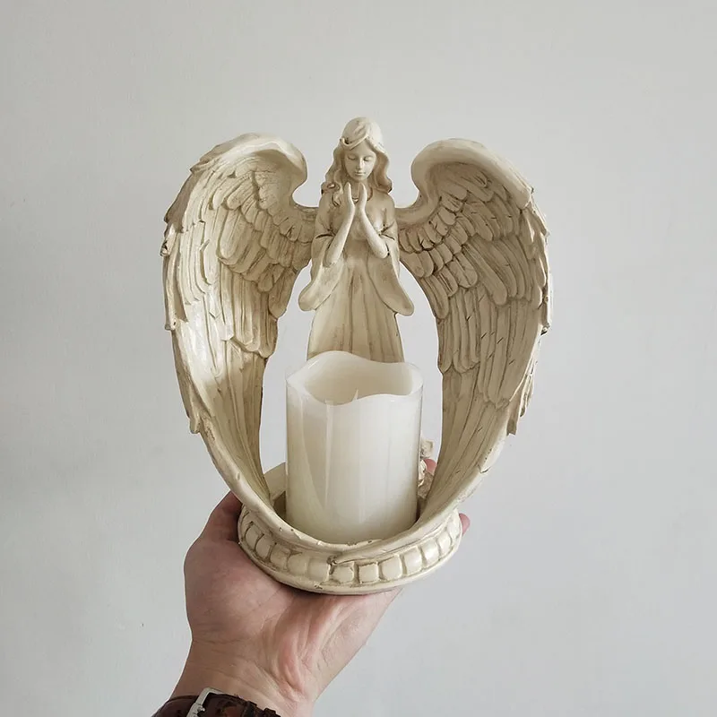

Nordic Resin Angel Romantic Candle Holders Simple Vintage Desktop Ornaments Art Design Arredamento Casa Christmas Decor EC50LZ