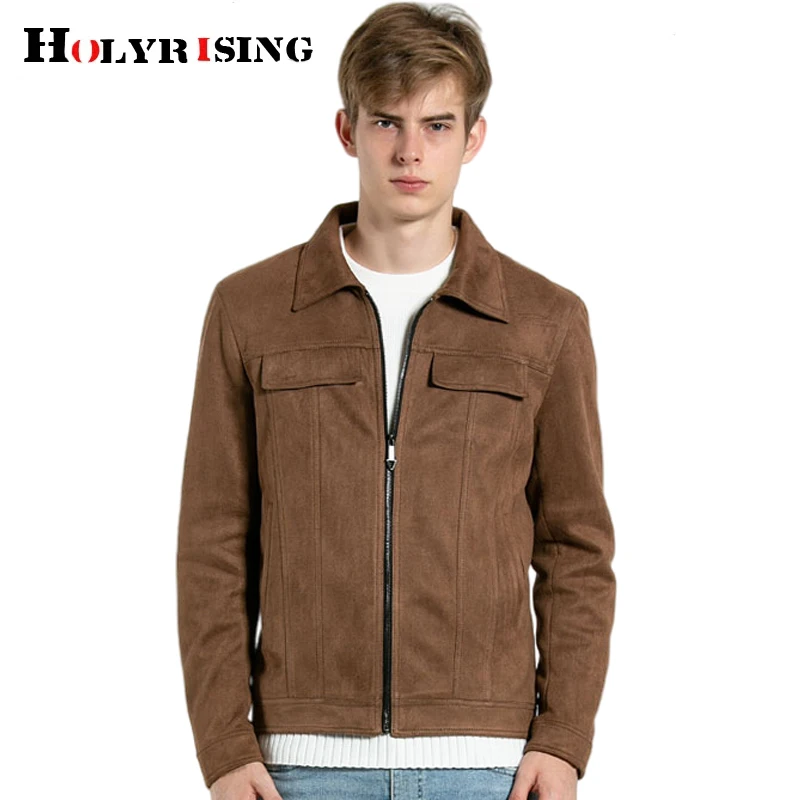 

suede jacket men casual spring slim bomber zipper veste homme oversize 7xl flight coats comfort male motorcycle outwear 19888