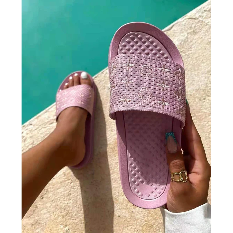 

Женские летние шлепанцы на плоской подошве, однотонные уличные пляжные сандалии, удобная женская обувь с открытым носком, лето 2022
