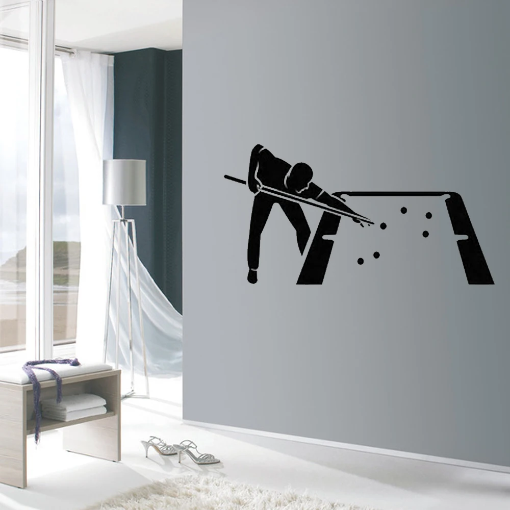 Billiard Interior Decor For Play Room Poolroom Club Art Stickers Mural Vinyl Wall Decal ov432 |
