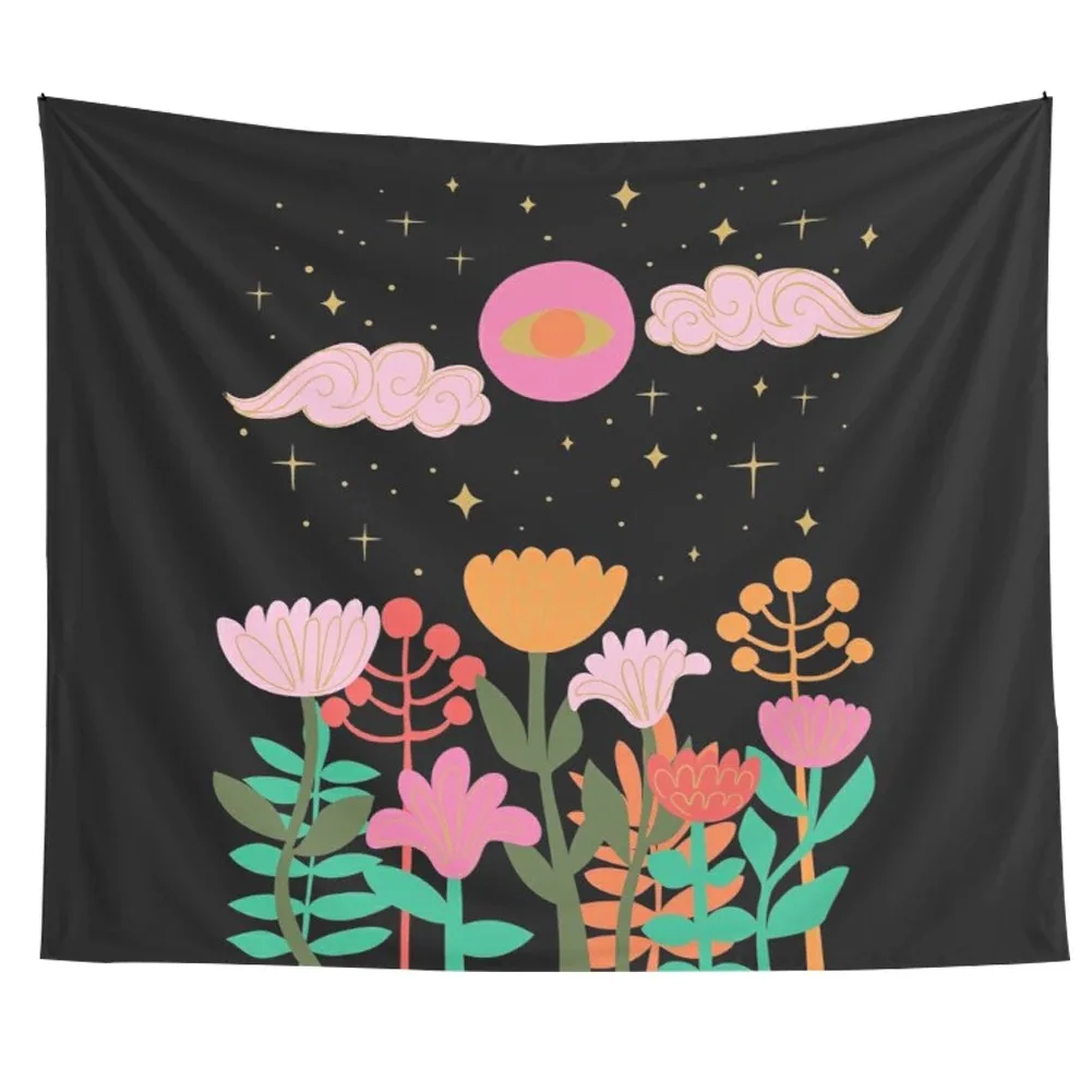 Абстрактные психоделические гобелены солнце и луна цветок гобелен с