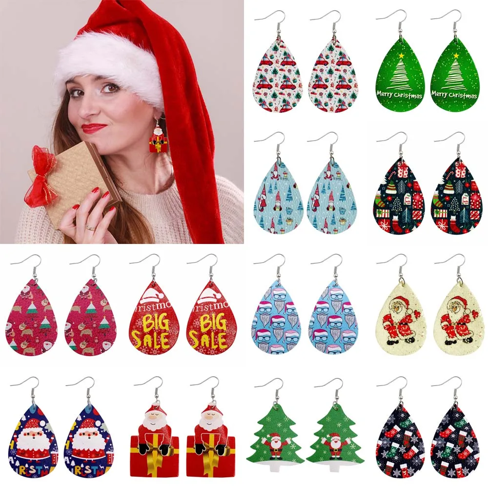 

New Dangle Drop Earrings Enthic Bohemia Valentine's Day Long Pu Leather Earrings For Women Girl Christmas Gift Wholesal