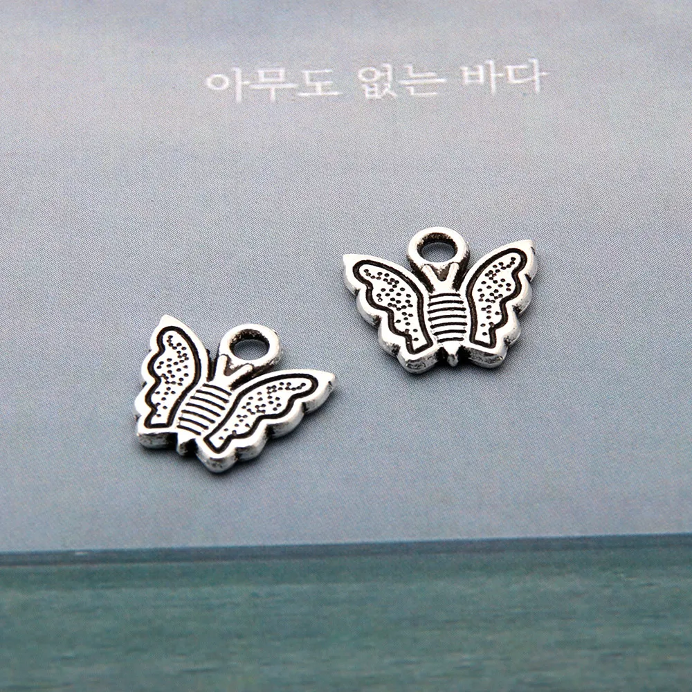 20 шт. серебряные подвески в виде летающей бабочки ожерелья браслет ручной работы