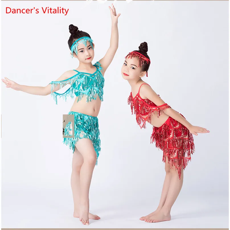 Новая детская одежда с блестками для танца живота профессиональная восточных