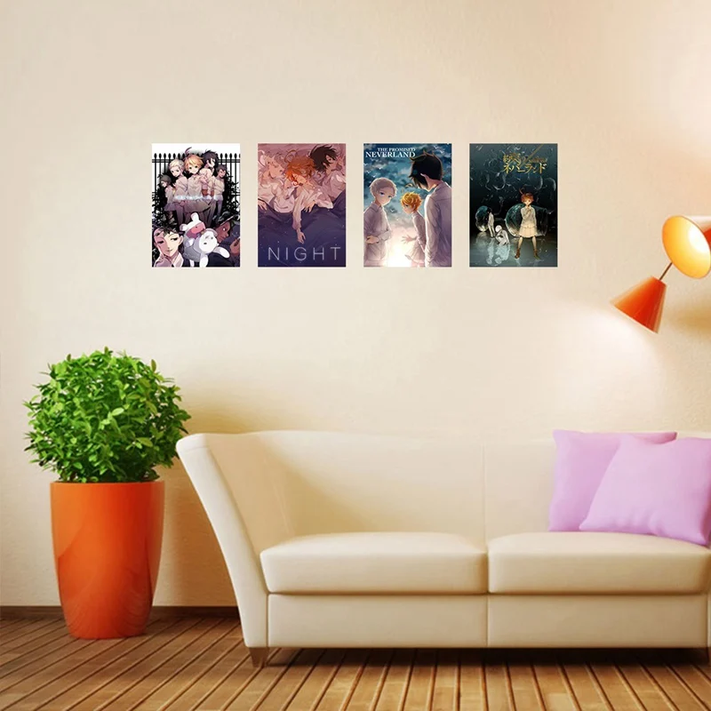 

Anime The Promised Neverland Wall Poster Yakusoku no Neverland Wall Mural Wall Hang Poster Cartoon Art Painting Home Decor