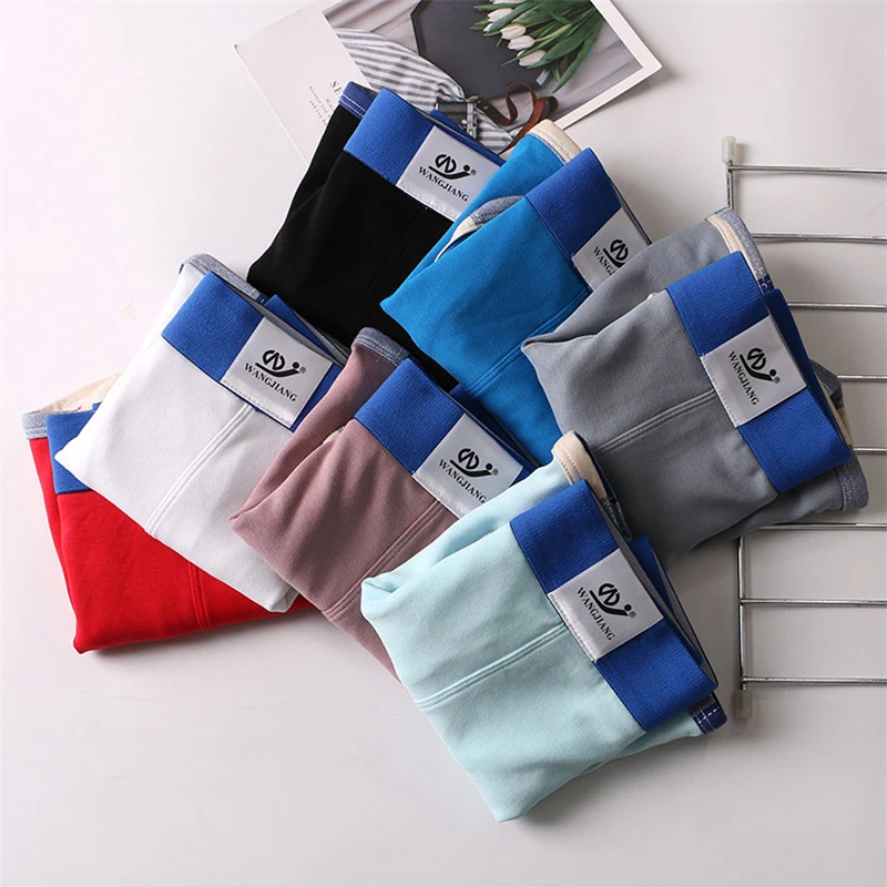 

AIIOU Male Panties Mens Underwear Boxers Breathable Man Boxer Shorts Men Solid Pure Cotton Underpants Gay Comfortable Panties