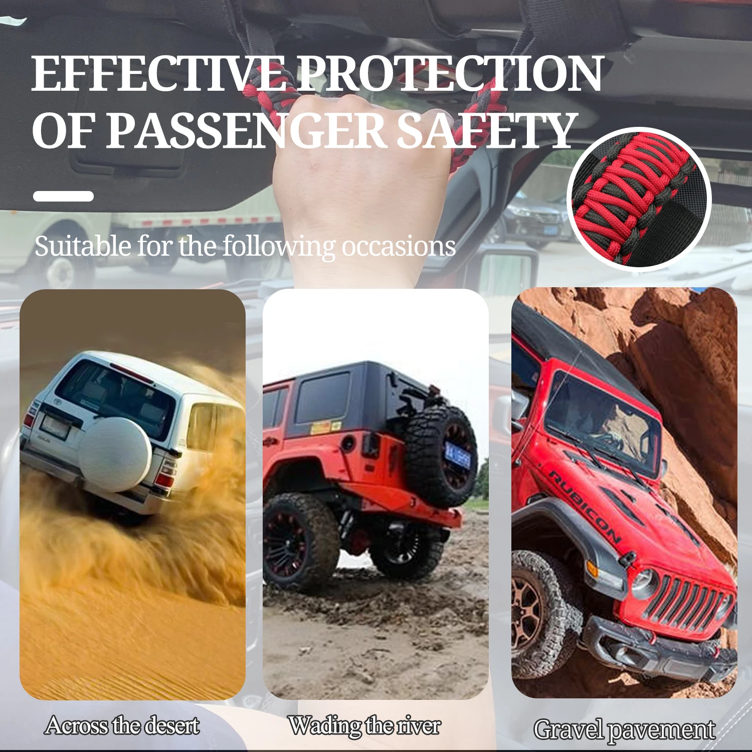 Рулонная рукоятка из Паракорда для Jeep Wrangler YJ TJ JK JL JLU цвет