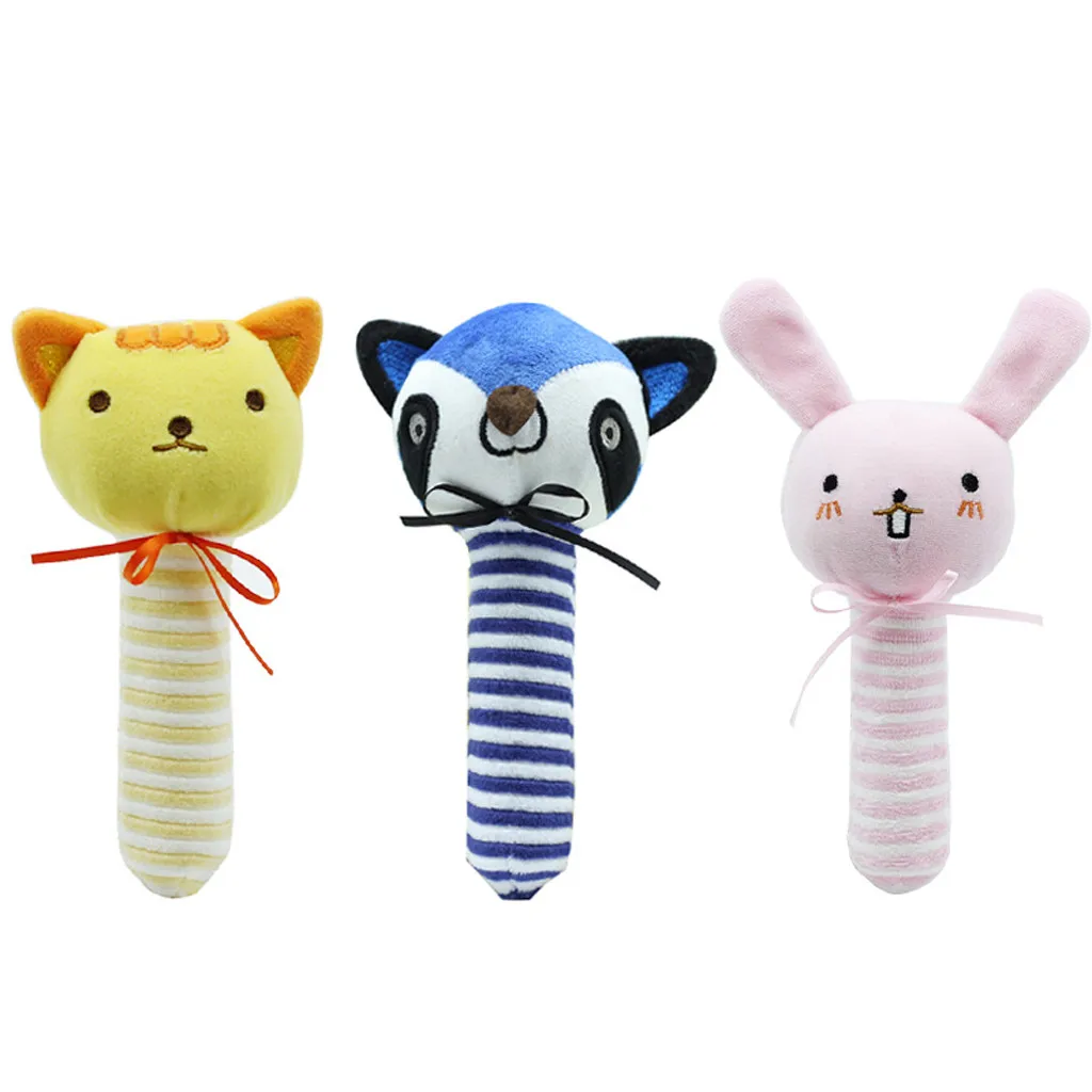 Симпатичная плюшевая погремушка игрушки с животными успокаивающие развивающие