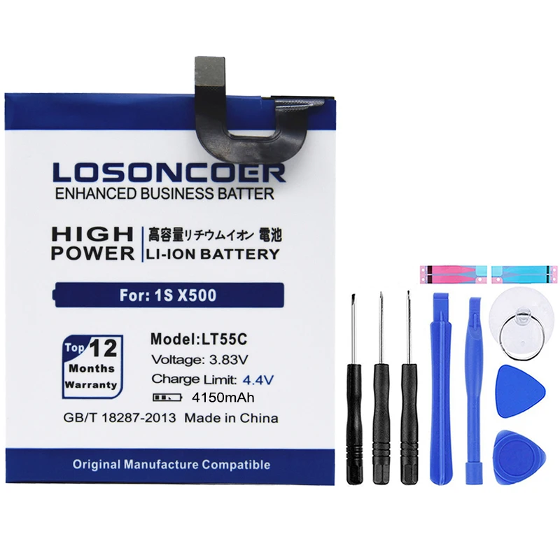LOSONCOER 4150 мАч LT55C для leEco Letv 1S X500 аккумулятор высокого качества+ номер отслеживания+ Подарочные инструменты+ наклейки